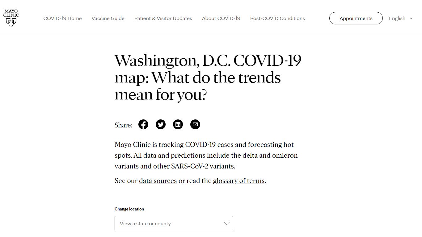 Washington, D.C. COVID-19 Map: Tracking the Trends - Mayo Clinic